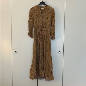 Doen Brown Floral Maxi Dress